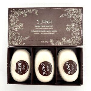 Juara Candlenut Soap Set Of Three 100% Vegetarian Bars 12.6 Oz / 357 G Made USA